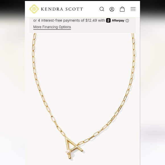 Kendra Scott Gold Initial A Necklace - Picture 4 of 4